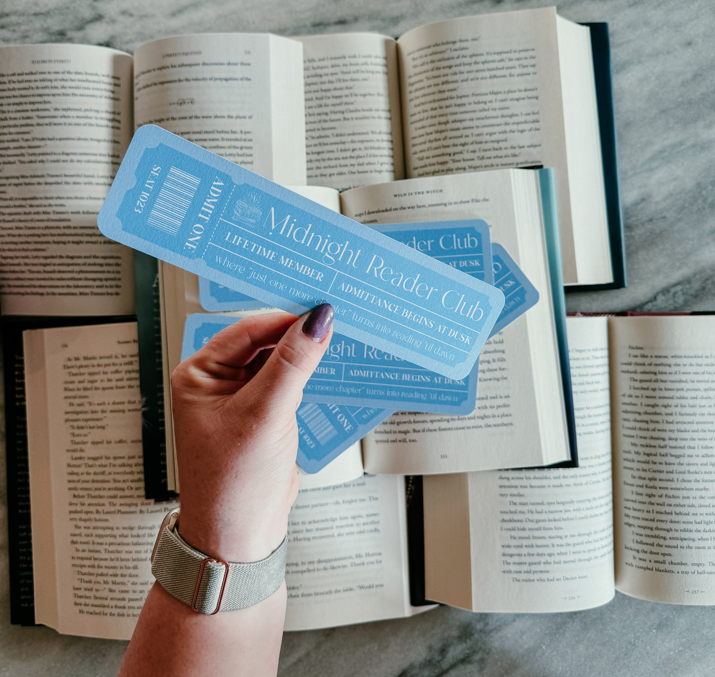Midnight Reader Club Bookmark | Pastel Color Ticket Design | Spring Pastel Bookmark Pack