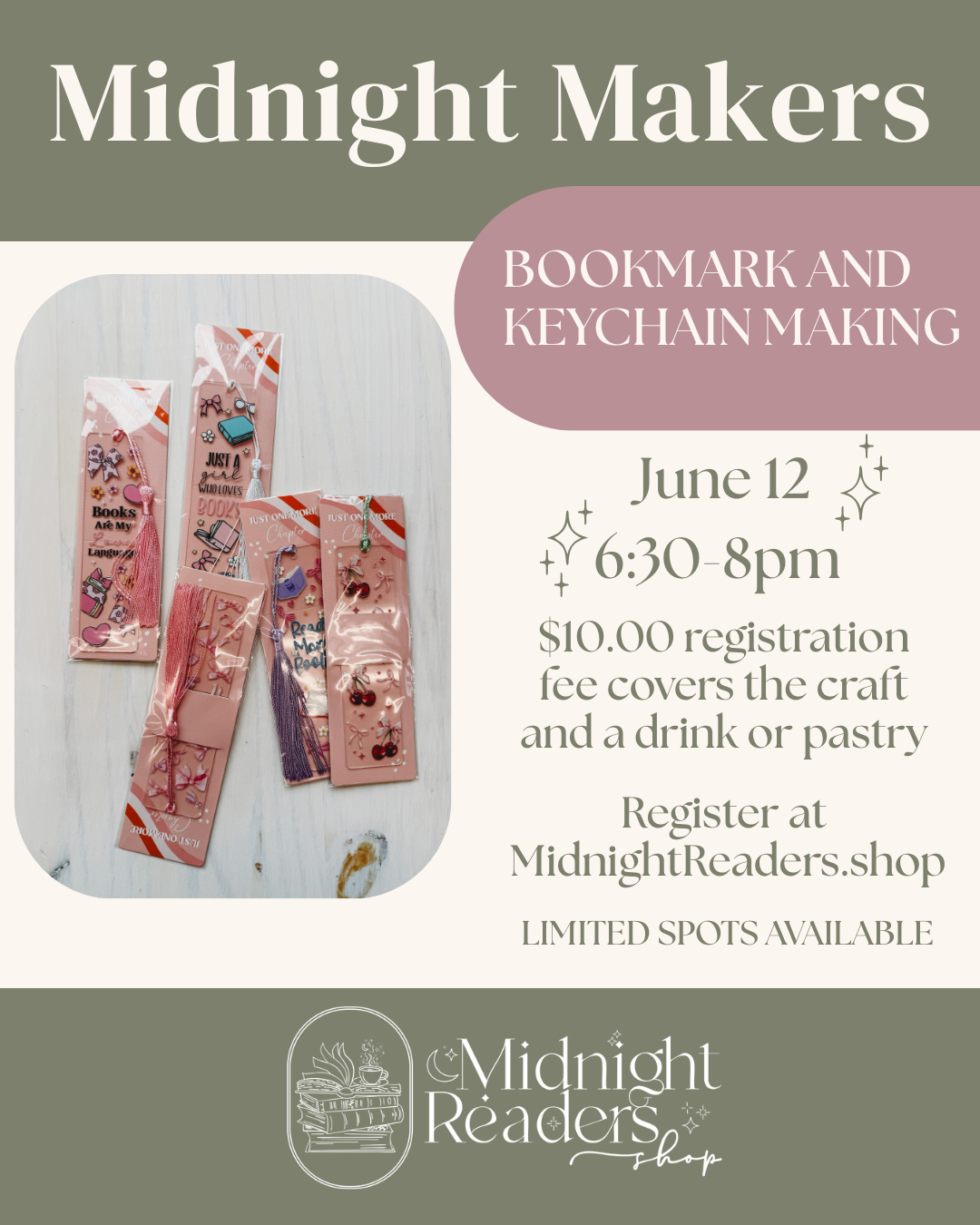 Midnight Makers- Bookmark & Keychain Making Tickets