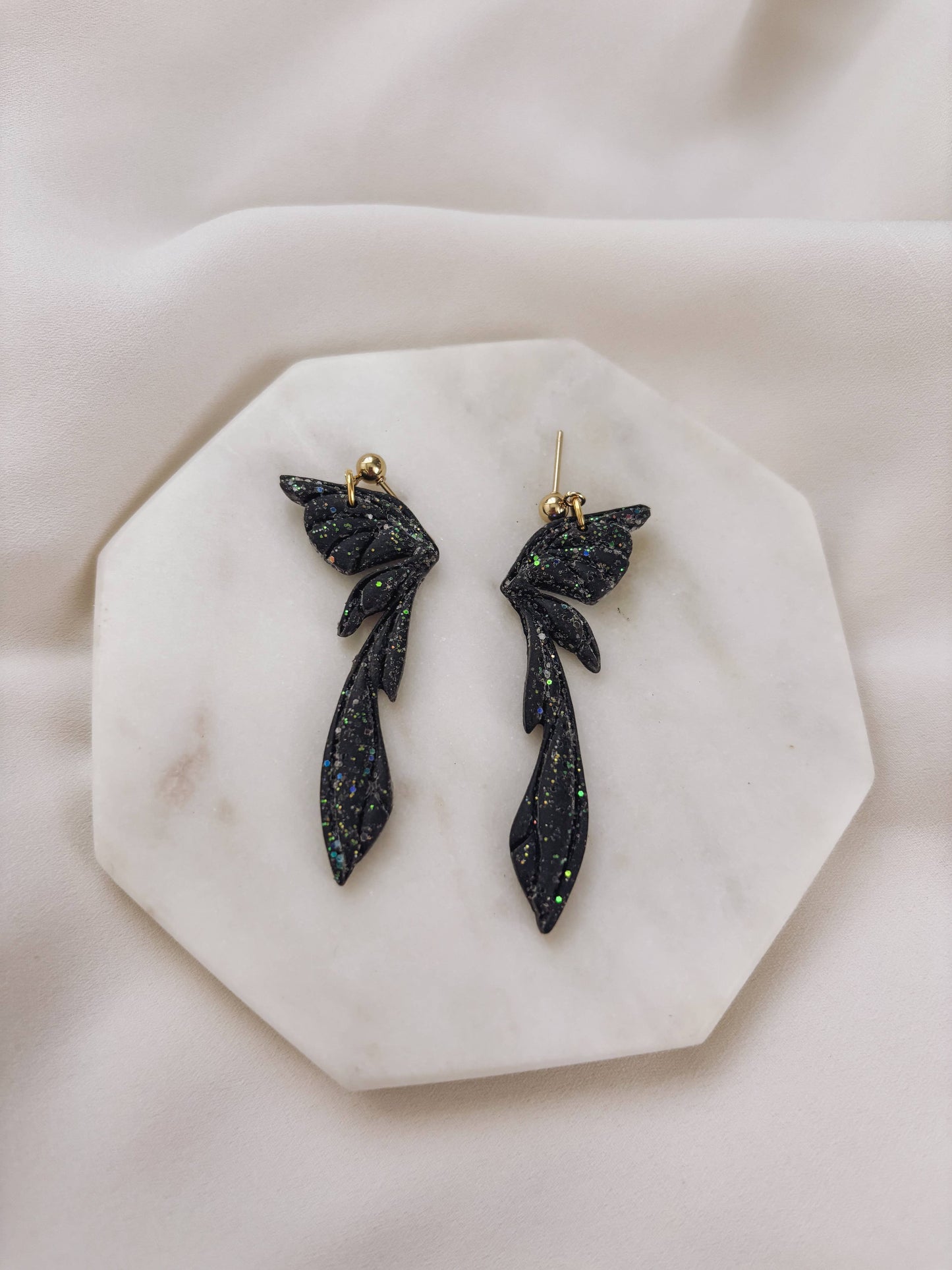 Dark Fairy Wing Earrings