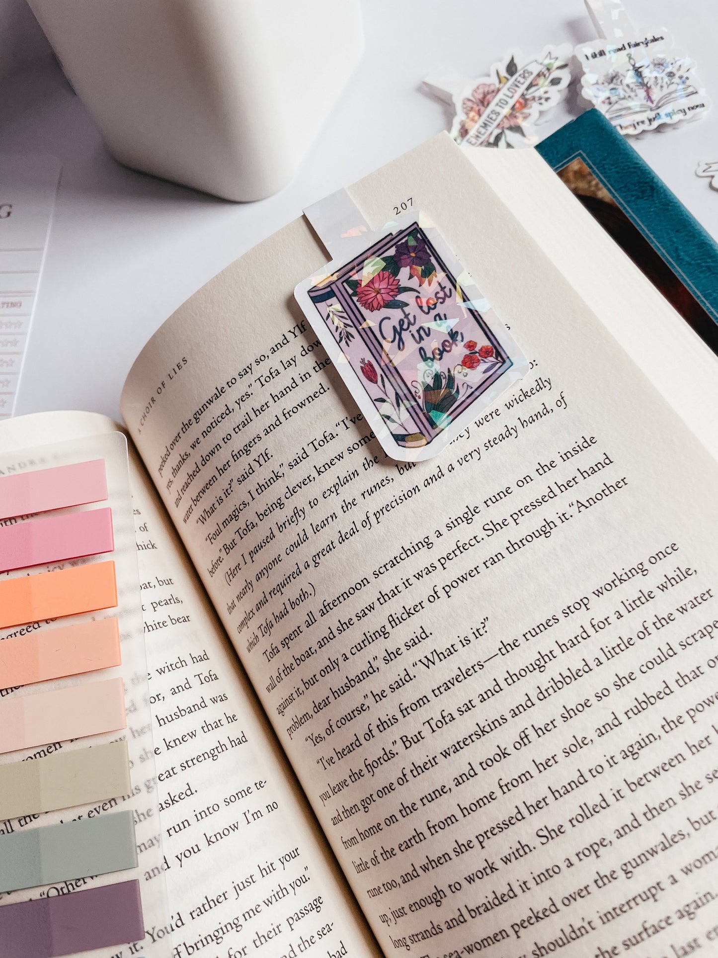 Get lost in a book -Floral Magnetic Bookmark