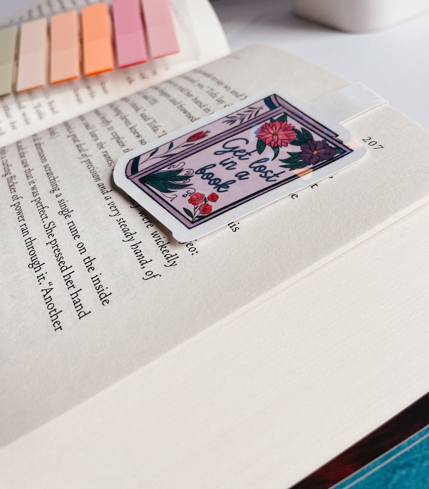 Get lost in a book -Floral Magnetic Bookmark
