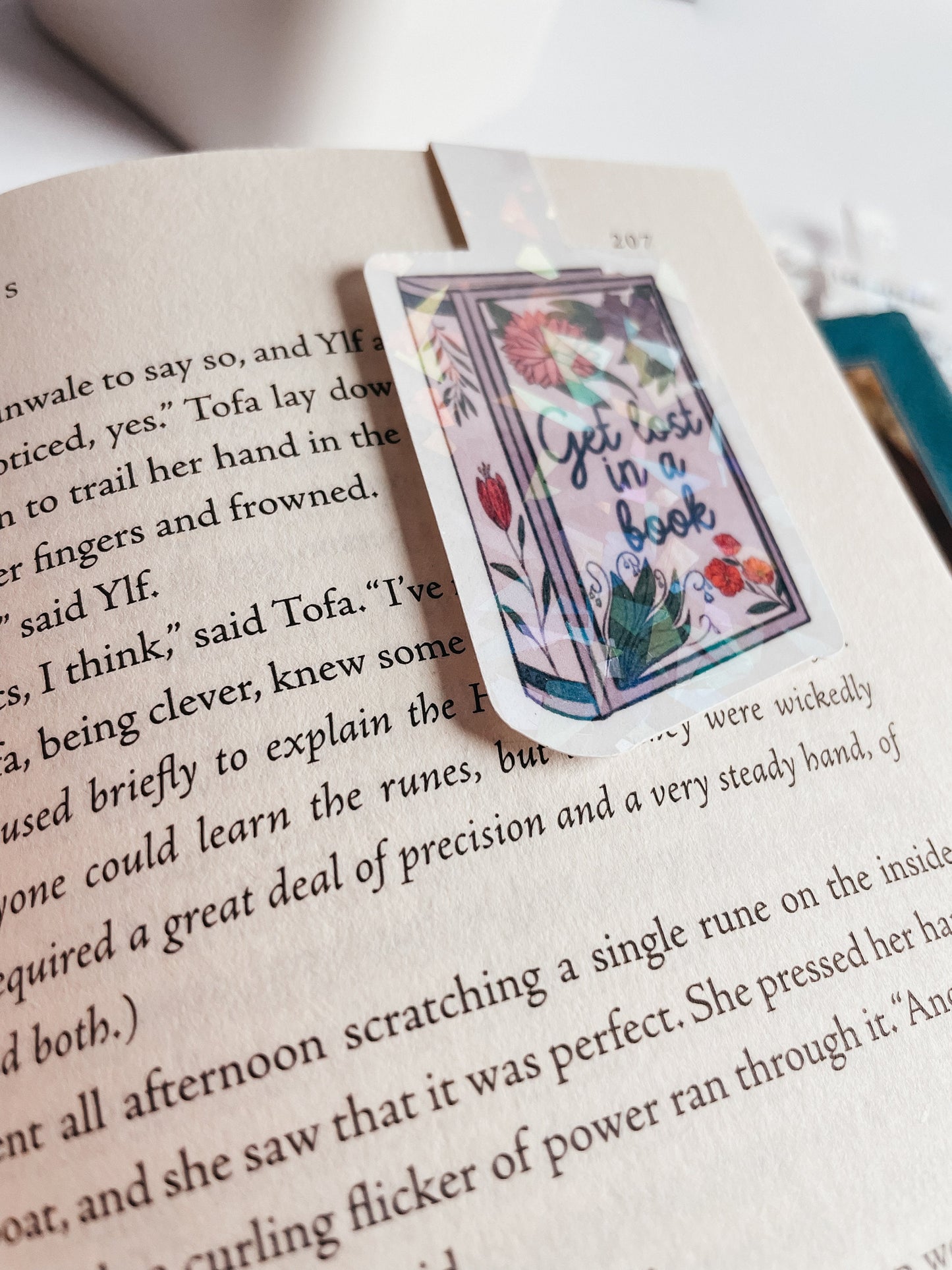 Get lost in a book -Floral Magnetic Bookmark