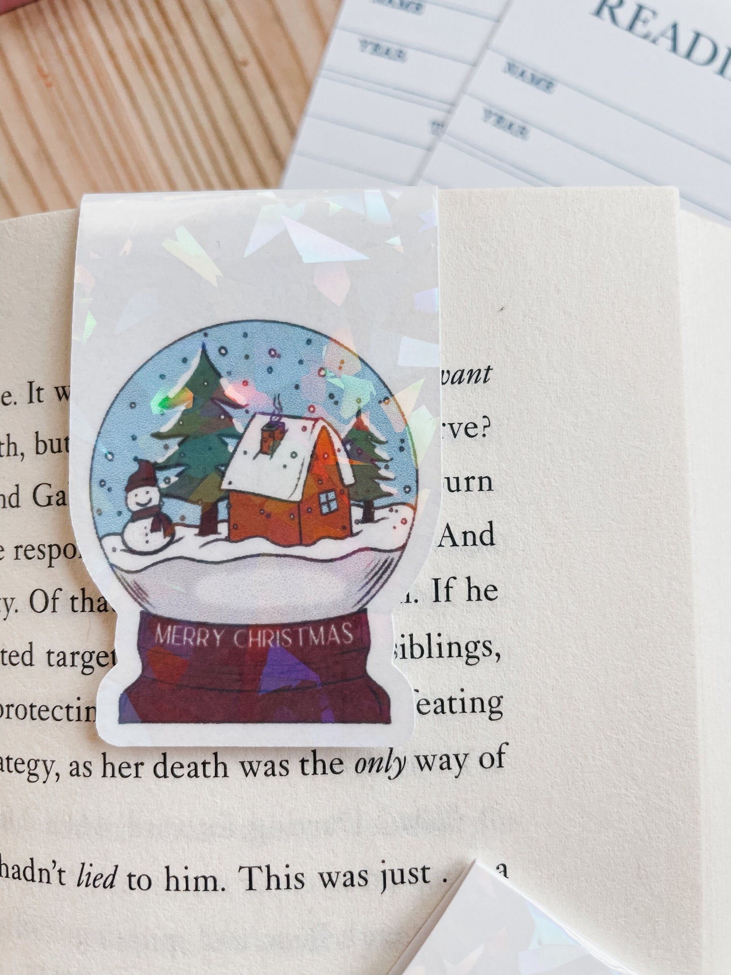 Holiday Magnetic Bookmarks | Christmas Snowglobe | Fireplace | It's the Most Wonderful Time of the year for books