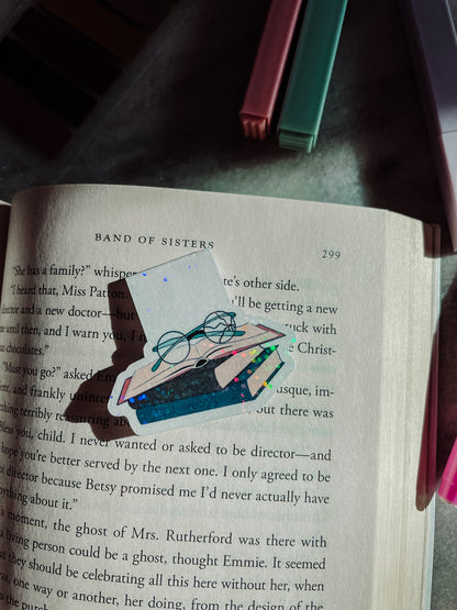 Broken Glasses on Books Magnetic Bookmark
