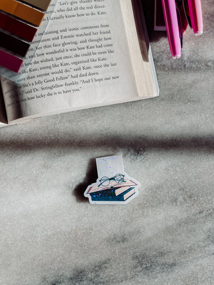 Broken Glasses on Books Magnetic Bookmark