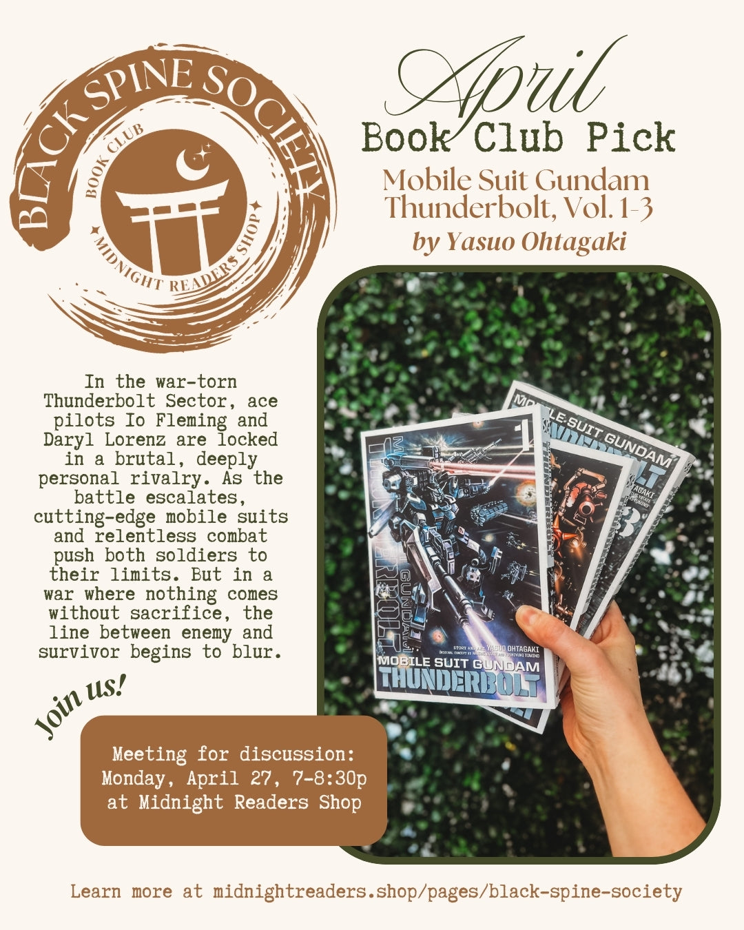 Black Spine Society Book Club - Mobile Suit Gundam Thunderbolt, Vol. 1-3 Meeting