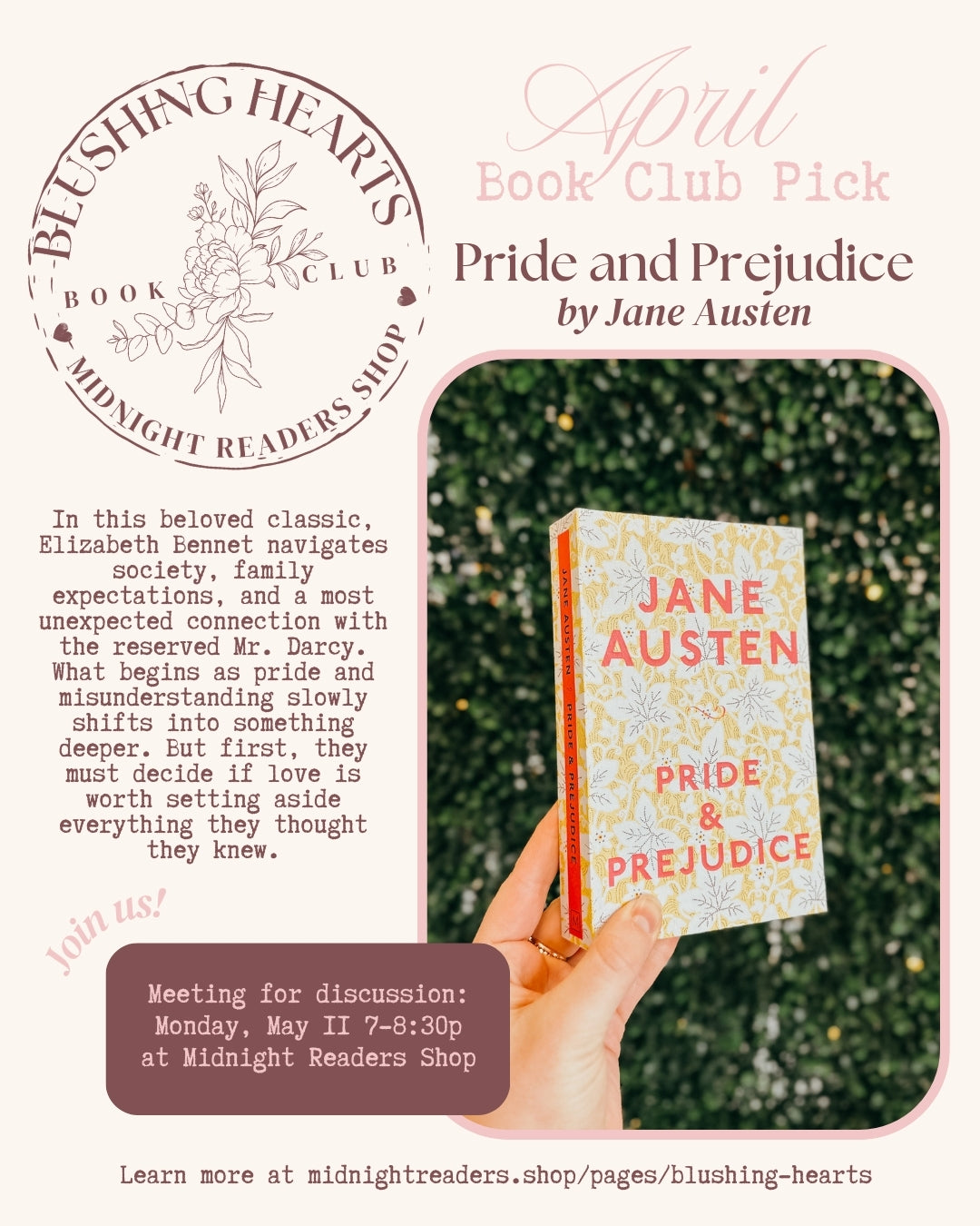 Blushing Hearts Romance Book Club - Pride and Prejudice Meeting