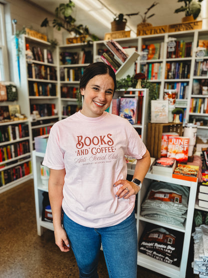 Books and Coffee Anti-Social Club Comfort Colors T-Shirt