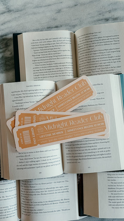 Midnight Reader Club Bookmark | Pastel Color Ticket Design | Spring Pastel Bookmark Pack