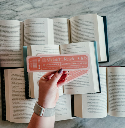Midnight Reader Club Bookmark | Pastel Color Ticket Design | Spring Pastel Bookmark Pack