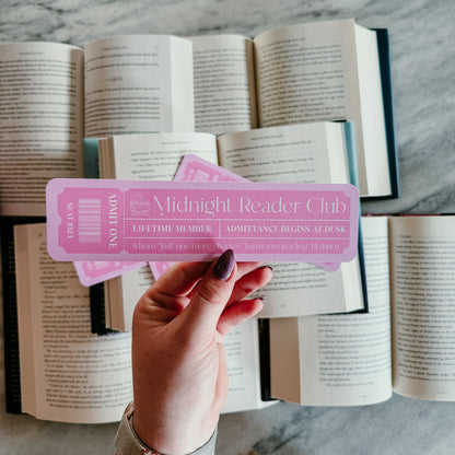 Midnight Reader Club Bookmark | Pastel Color Ticket Design | Spring Pastel Bookmark Pack