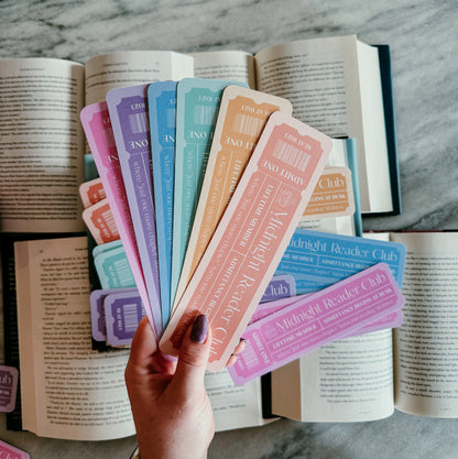 Midnight Reader Club Bookmark | Pastel Color Ticket Design | Spring Pastel Bookmark Pack