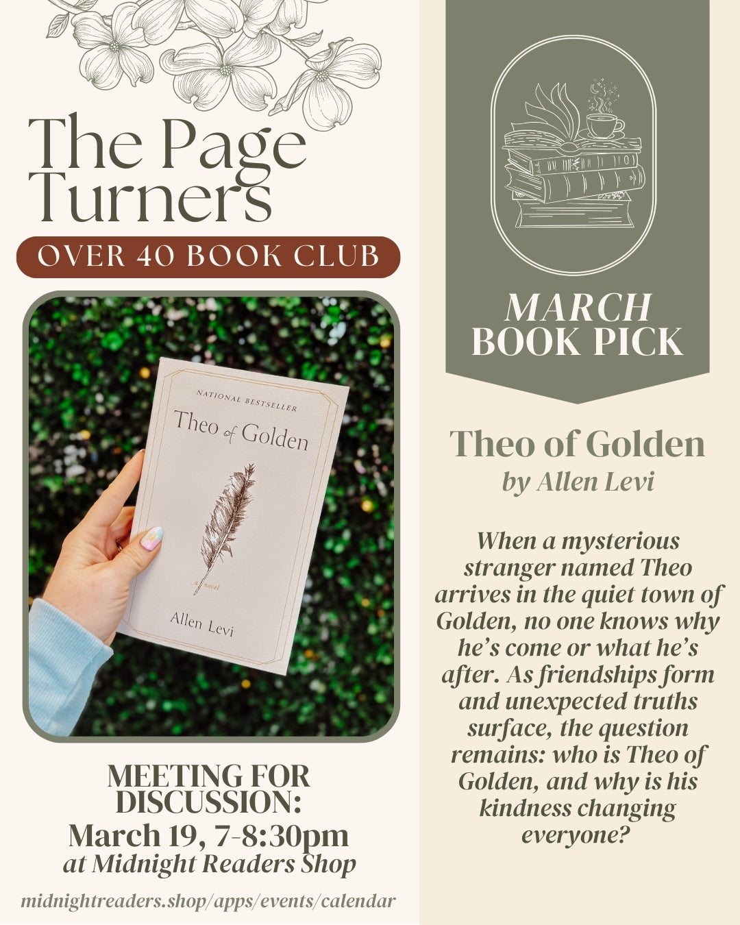 The Page Turners Over 40 Book Club - Theo of Golden Meeting