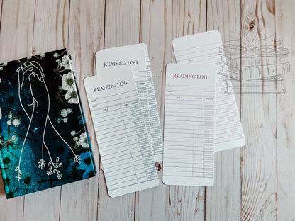 Reading Log Bookmark- vintage style library card | Bookmark reading journal with ratings | Double-sided