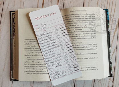 Reading Log Bookmark- vintage style library card | Bookmark reading journal with ratings | Double-sided