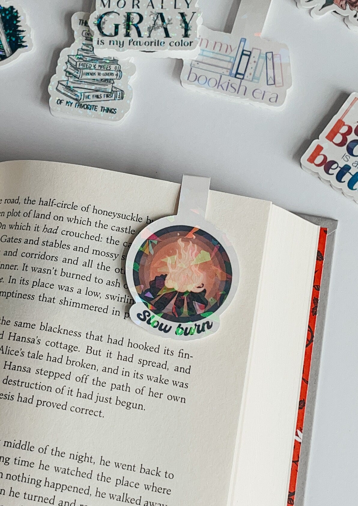 Slow Burn Magnetic Bookmark | Cute Bookmarks | Fantasy Bookmark | Bookish Gift | Holographic | Favorite Book Tropes