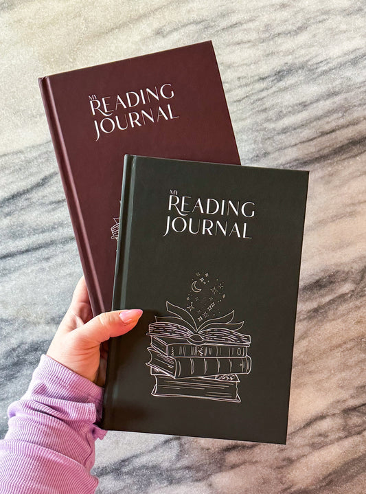 Reading Journal with 2-page Reviews, star rating, spice level and narration- Hardback | Simple Cover | Minimalist cover | Dark Red | Green